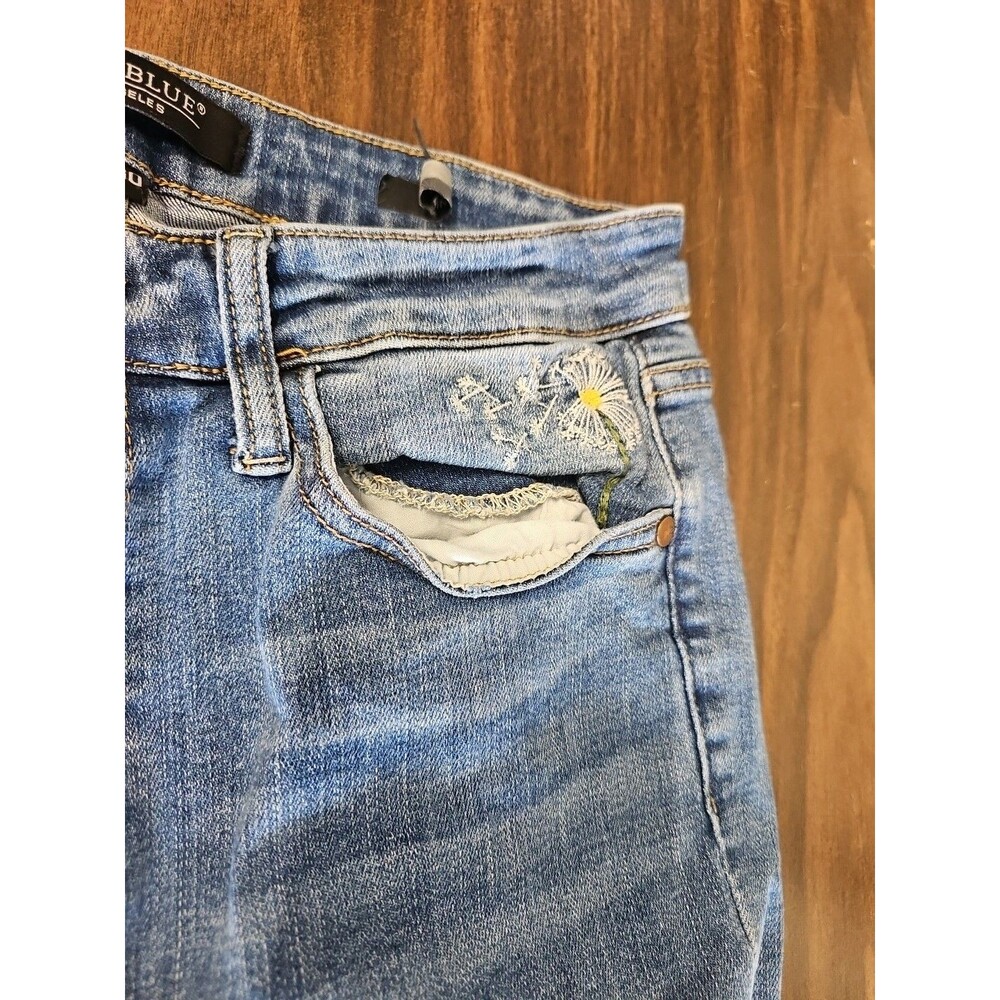 Judy Blue Light Blue Distressed Skinny Jeans - Picture 3 of 11